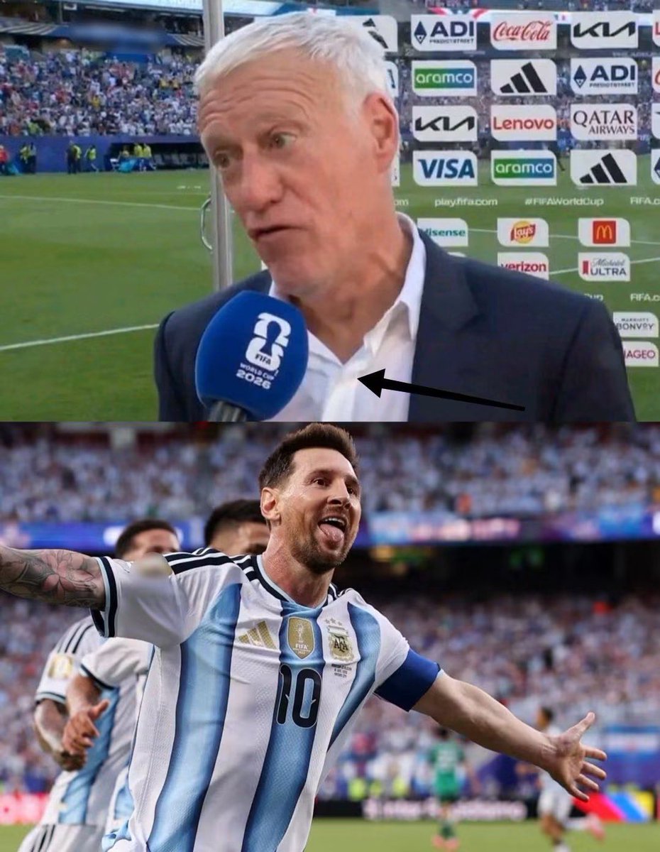 appiecule's tweet photo. After France’s win over Portugal in the UEFA Euro 2024 quarter-finals, Didier Deschamps said:

“Messi isn’t playing against us today, so there’s no reason for us to lose our focus or control. From the very first minute, I was completely calm.”

Time passed, and France eventually faced Paraguay. They endured one of the roughest, most physical games imaginable, full of relentless challenges and aggressive tackles. After the game, Deschamps said:

“Sometimes I wonder how Messi managed to score so many goals in conditions like these. When every game is this intense, chaotic, and physically demanding, what he achieved becomes even more extraordinary and deserves even greater appreciation.”

Just imagine it: the player who denied you the 2022 World Cup is still someone you consistently praise and admire. There is no greater compliment than praise from an opponent, and Messi is the only player who has received that kind of recognition from so many of the world’s greatest players and managers.