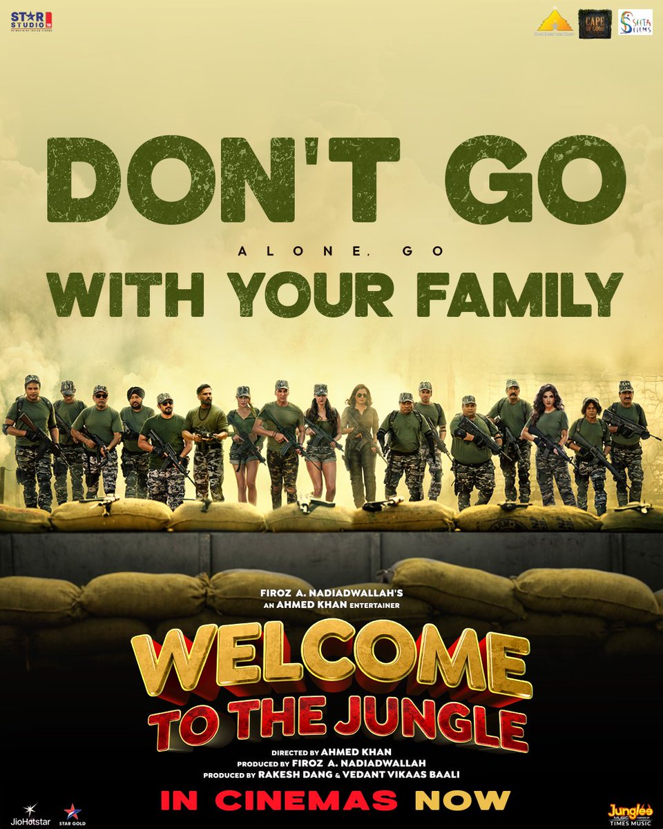 GauravAkshay16's tweet photo. ๐ด#WelcomeToTheJungle ๐ช
In Cinemas now Book your
๐ซ Tickets NOW๐๐ปhttps://t.co/3eQVVnAI1D
#AkshayKumar
#SunielShetty
#PareshRawal
#JackieShroff
#RajpalYadav
#JohnyLever
#ArshadWarsi
#TussharKapoor
#AftabShivdasani
#RaveenaTandon
#DishaPatani
#WelcomeToTheJungleInCinemas https://t.co/0bRnl3bGHn