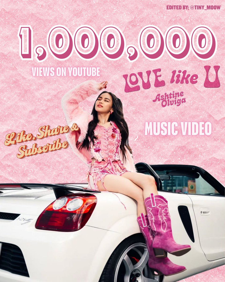 tiny_moow's tweet photo. "Love Like U" Music Video by Ashtine Olviga has officially reached 1,000,000 views on YouTube! Thank you to everyone who continues to stream, support, and share the music video.✨️🩷

Let's keep the love going and aim for the next milestone together!

#LoveLikeU
#AshtineOlviga https://t.co/pxYYsJkY5e