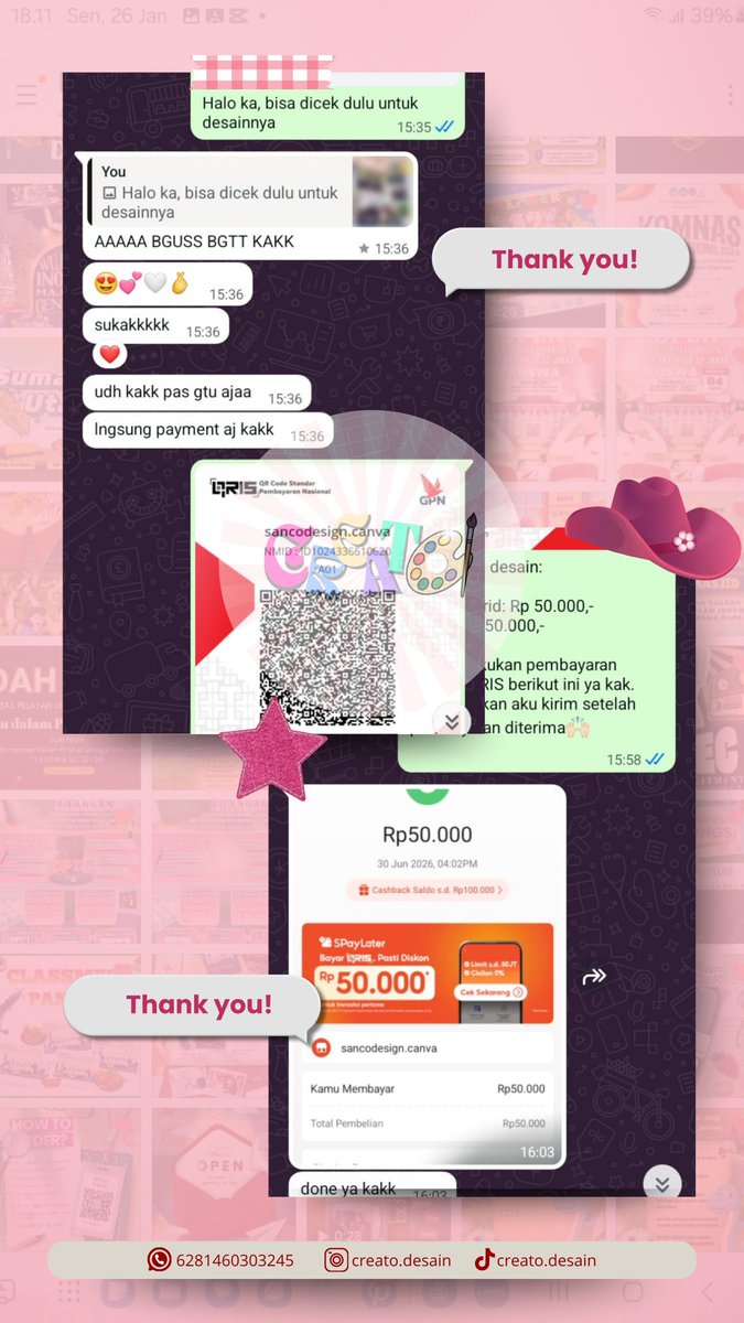 creato86795's tweet photo. hi oll! open yaa untuk jasa desain / edit canva🫰🏻
melayani: banner | poster | feed | infografis | dll diskusikan saja😘🌟
#zonauangㅤ https://t.co/yMXmyetnbA