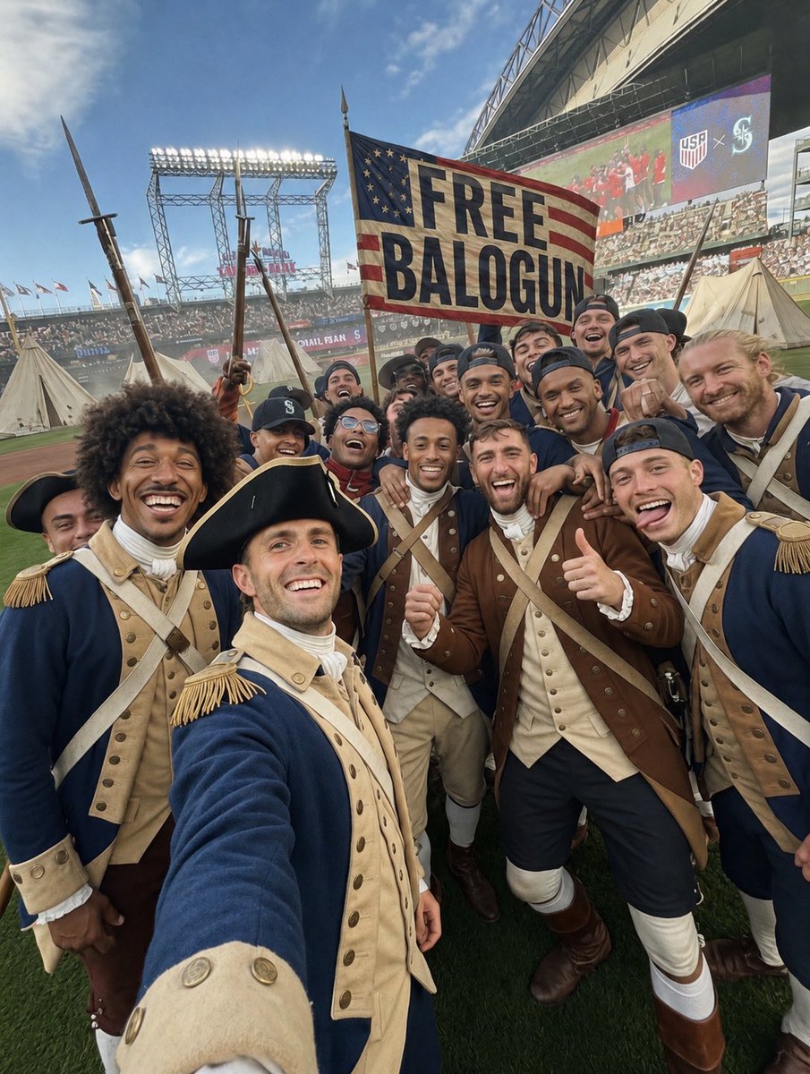 reformussoccer's tweet photo. My dearest Abigail,

The Free Balogun campaign has succeeded.

After many hard marches through red tape, federation fog, and the cold stone walls of FIFA jail, young Balogun is at last liberated and marches under our colors.

The lads now ride for the Round of 16. One more victory, and they shall breach the quarterfinal frontier, a land our nation’s men have never conquered.

Tonight we feast on victory, orange slices, and dangerous levels of belief.

Yours in liberty,
Capt. Ream 🇺🇸⚽️