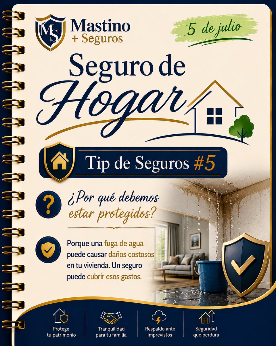imastinos's tweet photo. 🏡 Tip de Seguros | 5 de julio

💧 Una fuga de agua puede generar daños costosos en cuestión de horas.

En Mastino +Seguros, más de 20 años de experiencia respaldan la protección de tu patrimonio.

📩 Escríbenos por DM para una asesoría personalizada.

👍 Like • 🔄 Comparte • 🔖 Guarda

#SeguroDeHogar #MastinoSeguros