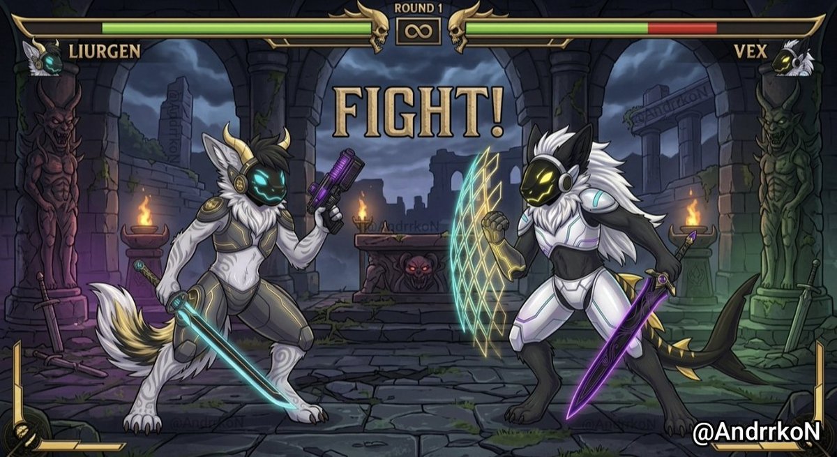 AndrrkoN1's tweet photo. ⚔️Vyrexil is fighting against Liurgen! It's a PvP battle between two protogens Who do you think will win?✨
ART Liurgen and Vyrexil
(Characters/location by AndrrkoN+Al visual)
#Liurgen #Vyrexil #Protogen #Furry #Protogens #Furryart #Protogenart #Furryoc #furryarwork #furryartists https://t.co/hx6Pmd2W1q