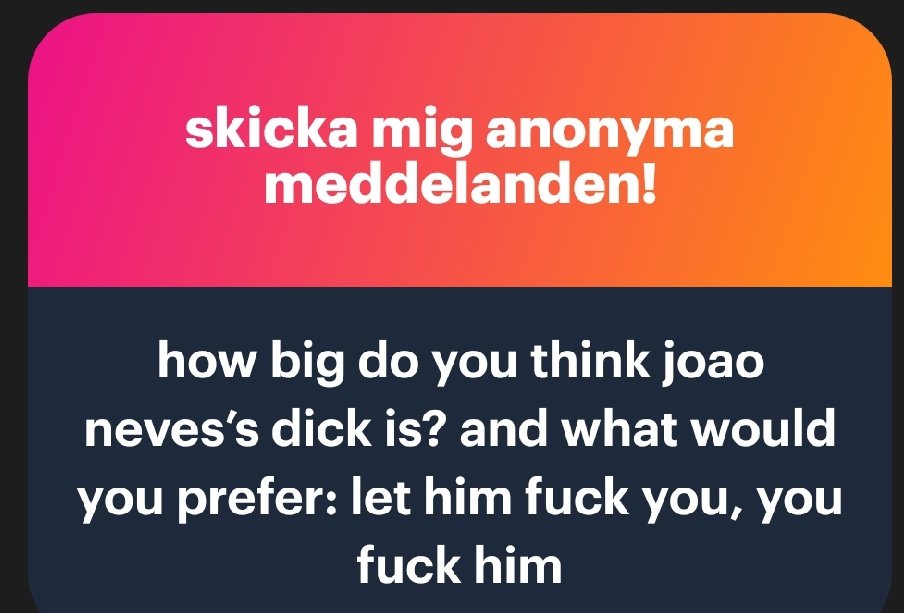 SlongP43203's tweet photo. Joao neves have a bwc 21cm
Let him fuck me🥵
https://t.co/T6ZprH73HL https://t.co/BAjCpT46C4