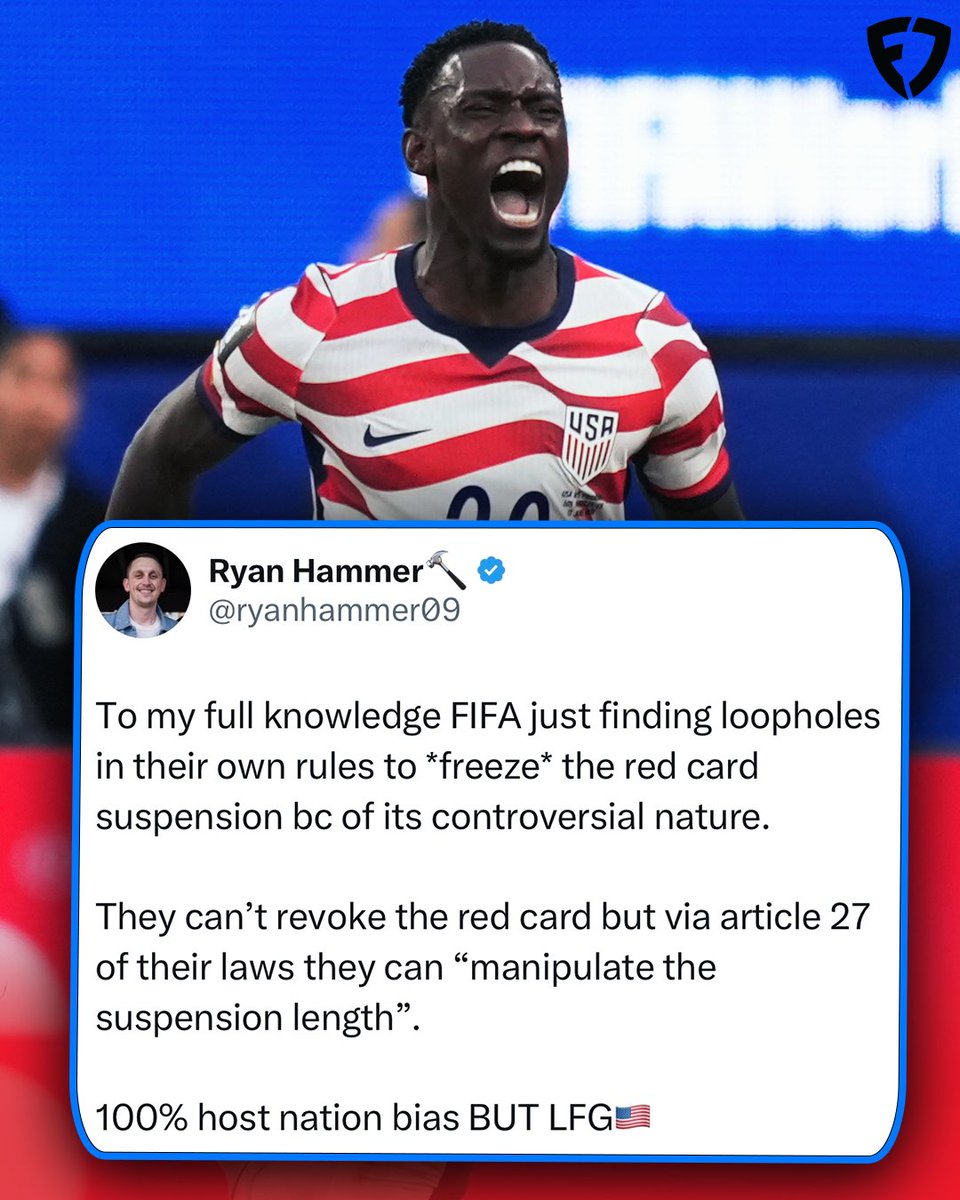 FanDuel's tweet photo. Did FIFA give USA special treatment? 😳

(via @ryanhammer09) https://t.co/akF8CHuLue