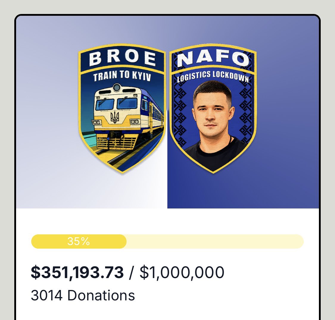 RealJakeBroe's tweet photo. Our YouTube community fundraiser has gone over $350,000 on the first day!  Thank you everyone for continuing to support Ukraine! https://t.co/ceB54leM2F