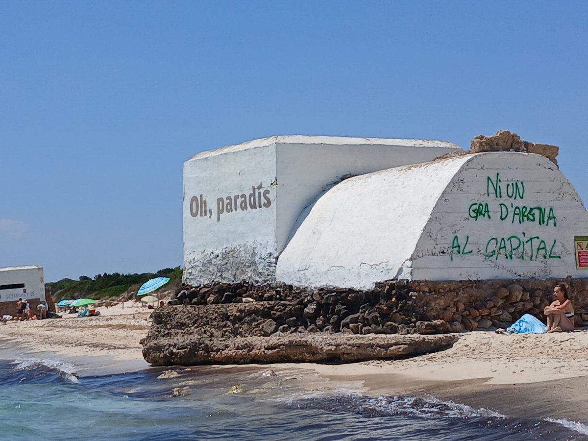 EuibMallorca's tweet photo. ECOLOGISME | @EuibMallorca forma part de la cadena humana per la defensa de Es Trenc. Contra la Llei Òmnibus i la desprotecció del territori agrari🚫🏞️🏖️.

Es Trenc no es Toca‼️✊

#Mallorca #EsTrenc https://t.co/hzMshEINxH