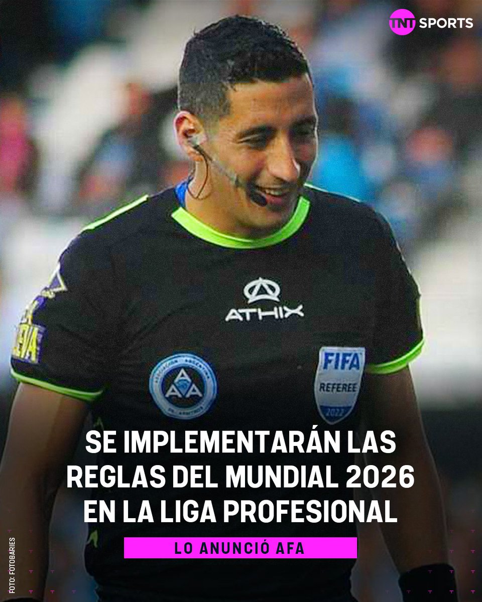 TNTSportsAR's tweet photo. LAS REGLAS DEL MUNDIAL LLEGARÁN AL FÚTBOL ARGENTINO 🏆🇦🇷

A través de un Boletín Informativo, AFA informó que 5 de las nuevas reglamentaciones FIFA que se implementaron en la Copa del Mundo estarán también en el Clausura de la Liga Profesional y el resto de las categorías.

1️⃣ Habrá 5 segundos para efectuar un córner o saque de arco.

2️⃣ Un jugador reemplazado tendrá 10 segundos para dejar la cancha.

3️⃣ Expulsión para un futbolista o DT que se tape la boca para hablarle a un rival.

4️⃣ Cuando un jugador pida atención médica, deberá salir y estar un minuto afuera.

5️⃣ El VAR también podrá intervenir para corregir errores arbitrajes como una segunda tarjeta amarilla.

¿Qué opinás? 🤔