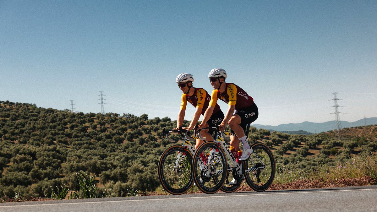 lookcycle's tweet photo. Ahead of the Tour de France, @TeamCOFIDIS put the new LOOK 795 Blade RS Iconic Prisme through its paces at training camp in the Sierra Nevada. Proud to see the entire team racing it on cycling's biggest stage.
#TDF2026 #LOOKCycle https://t.co/Kx4QpfNmAe