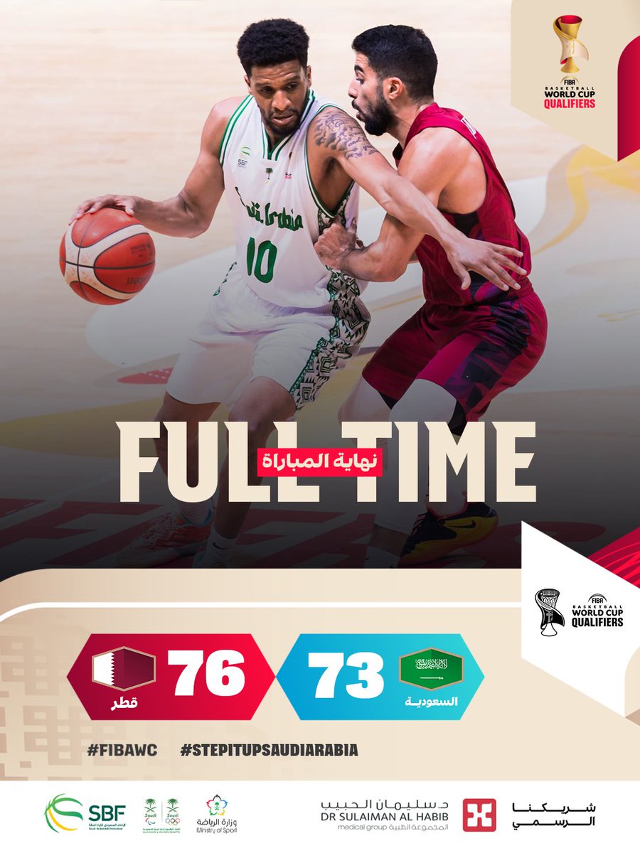 sbfksa's tweet photo. 🔚 - نهاية المباراة.

#FIBAWC - #StepItUpSaudiArabia https://t.co/j31MVGg7rJ