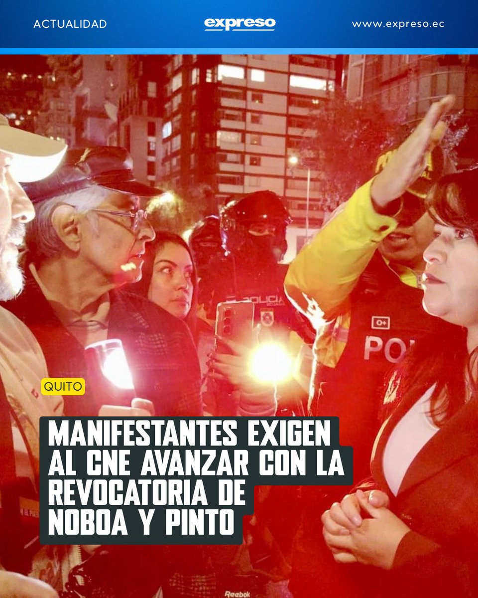 Expresoec's tweet photo. La marcha en favor de la revocatoria del presidente Daniel Noboa recorrió el centro de Quito. Los manifestantes solicitaron la entrega de los formularios para recolectar firmas.

Más información 👉 https://t.co/NX4CkyMDNB https://t.co/xQ3FBJ37yp