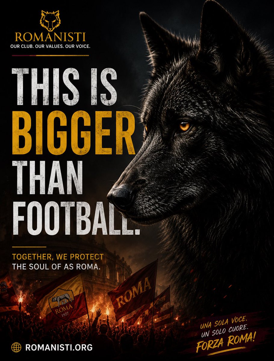 RomanistiDotOrg's tweet photo. 🔴🐺 https://t.co/kywBHjLdng is live.

Breaking AS Roma news, transfer updates, tactical analysis, match coverage, and everything that matters to the Giallorossi.
Follow us and join the conversation.

🌐 https://t.co/BIDz8XgES8

#ASRoma #Roma #ForzaRoma #SerieA #Calcio #Romanisti https://t.co/8h10fHx13Z