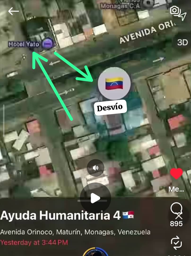 ae_vzla's tweet photo. Están desviando la ayuda humanitaria que viene desde Panamá el alcalde publicó la geolocalización de un cargamento y se encuentra ubicado en esta zona.  Maturín estado Monagas, específicamente en la Avenida Orinoco... ¿Que hay escondido  allí? DIFUNDAN!!! https://t.co/zlsaoiDg2a