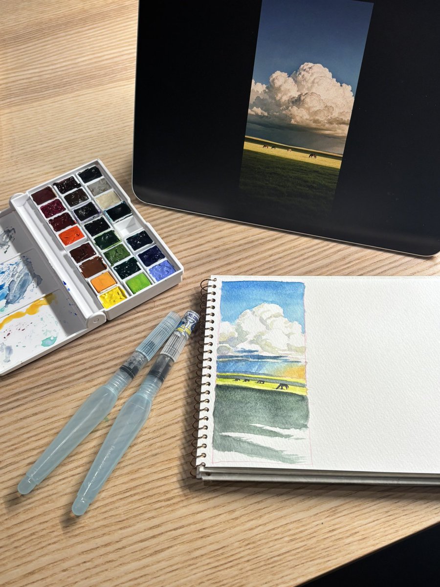 Kuppy_KP_'s tweet photo. Composition & Colour study #watercolour #watercoloursketchbook #sketchbook #daneilsmith https://t.co/5HdnlTmbX2