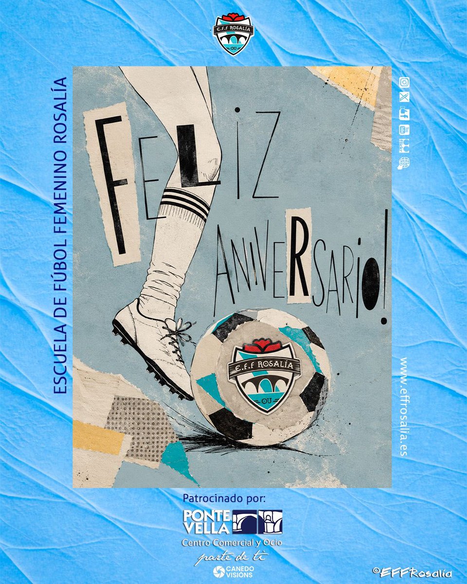 EFF_Rosalia's tweet photo. Hoxe a nosa Escola cumple 8 anos
Parabéns a todos os que formares parte da #FebreAzul 🫶🏼💙⚽️ https://t.co/ew9QlAswdv