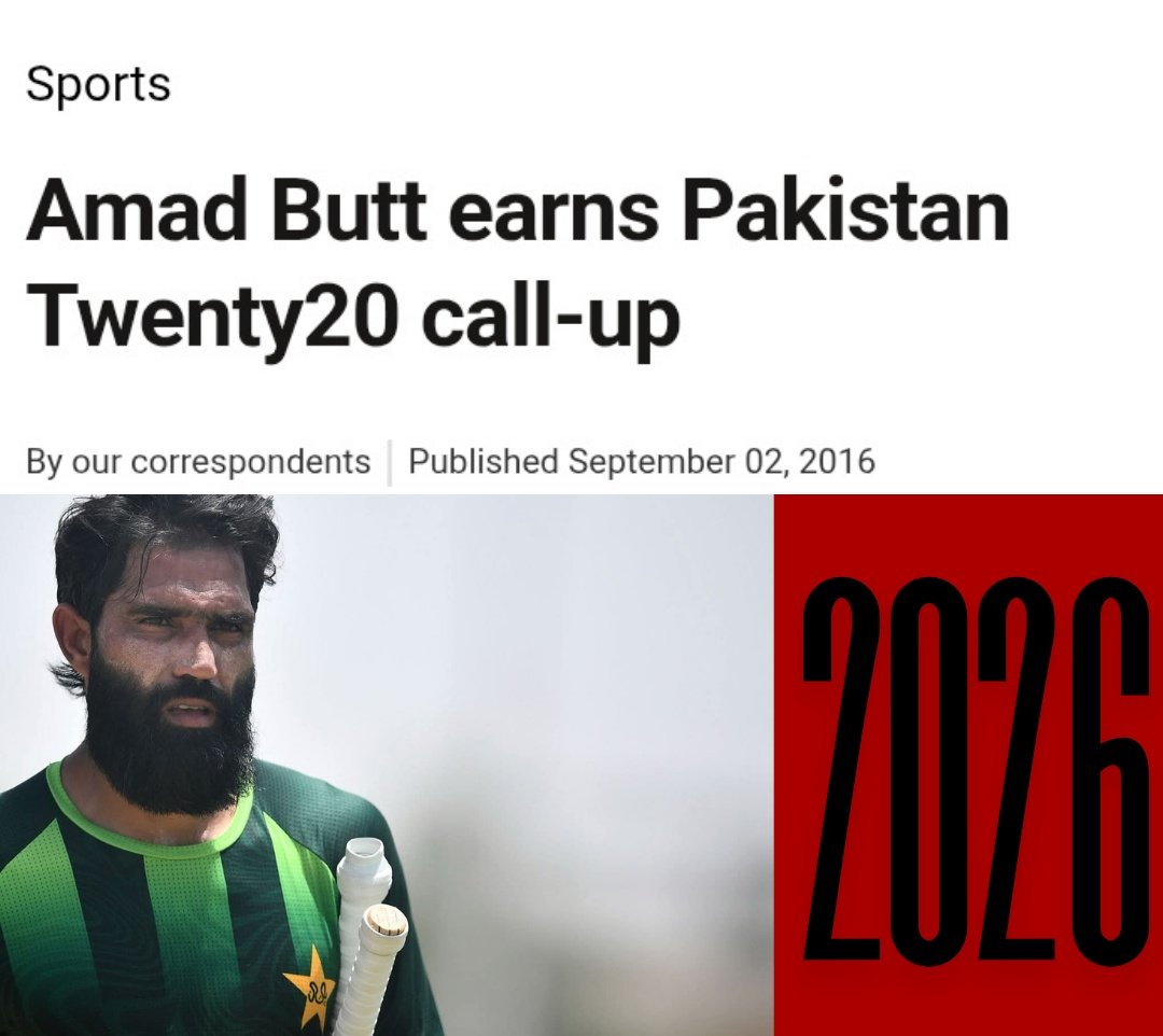 AhmerNajeeb's tweet photo. From 2016-2026, 2 call-ups with a gap of 10 years and not a single game. How unlucky is Ammad Butt? https://t.co/2QWFQqAAR0