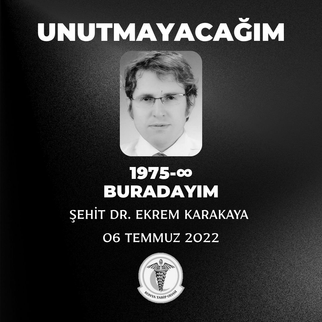 KonyaTabip's tweet photo. Şehit Dr. Ekrem Karakaya’yı rahmet ve özlemle anıyoruz.
4 yıl önce görev başında öldürülen bir hekimi, bir insanı, bir kahramanı…
Unutmadık, unutmayacağız.
Sağlıkta şiddeti LANETLİYORUZ!!!

#ŞehitDrEkremKarakaya #UnutmadıkUnutmayacağız https://t.co/pTAUsjsBvl