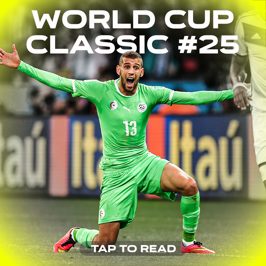 433's tweet photo. 🌍 𝐖𝐎𝐑𝐋𝐃 𝐂𝐔𝐏 𝐂𝐋𝐀𝐒𝐒𝐈𝐂 2️⃣5️⃣

Thought Cape Verde 🇨🇻 against Argentina 🇦🇷 was unforgettable?

Wait until you relive Algeria 🆚 Germany in 2014, a Round of 16 thriller that went down as one of the greatest World Cup matches ever 🥵

Experience the drama again 👇
https://t.co/x3VuzXBNlP