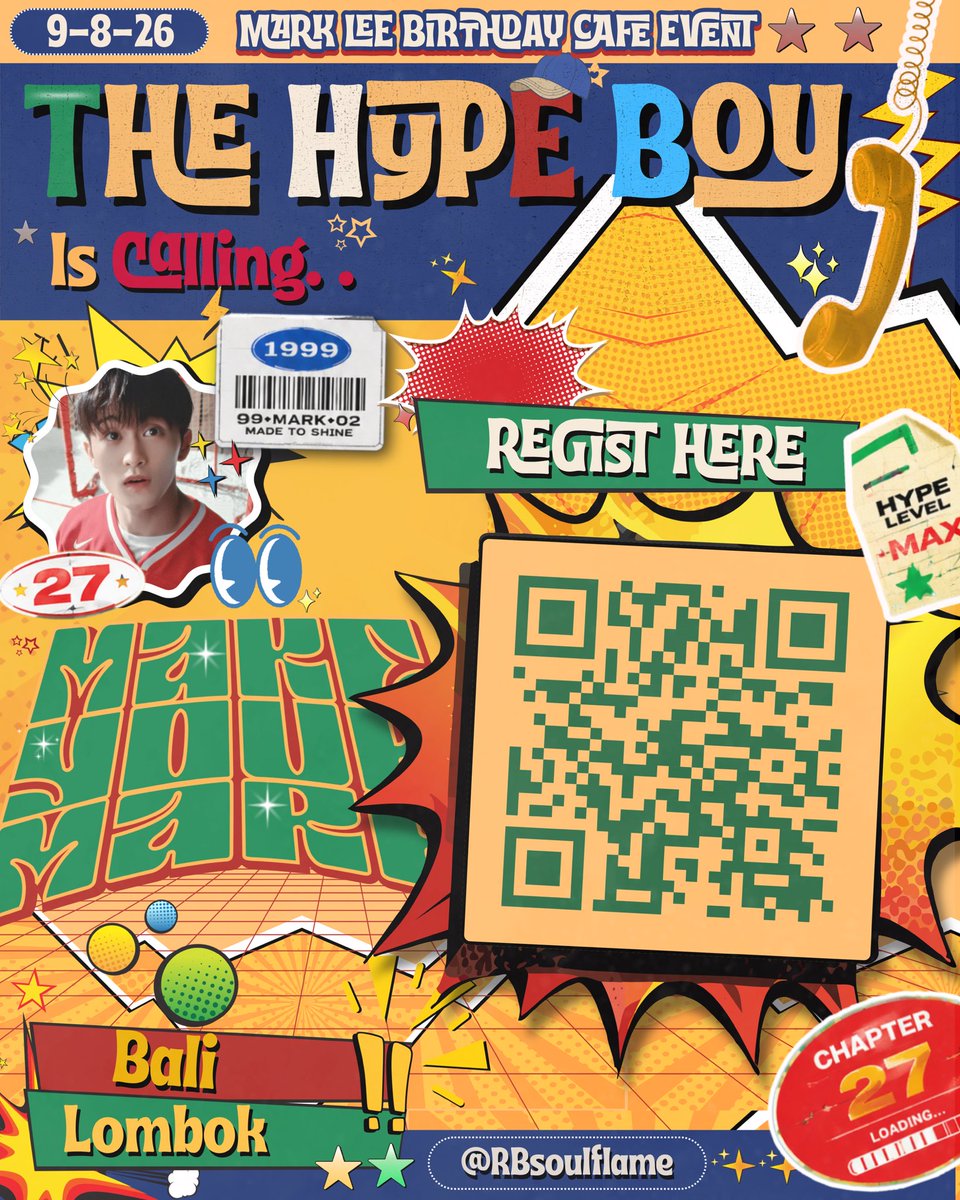 flofile's tweet photo. Make Your Mark: The Hype Boy is Calling📞 ⚡️

Pick up the call and join us for a special Cafe Event celebrating Mark Lee Birthday🎉
 
🗓️ Sun, 9 August 2026
⏰ 13.30-end
📍Bali &amp; Lombok (TBA) 
🔗 RSVP : https://t.co/uow7U4q59A

 —Event by: @rbsoulflame

#MakeYourMark #THBIC #MARK https://t.co/LoyqiZ5vuL