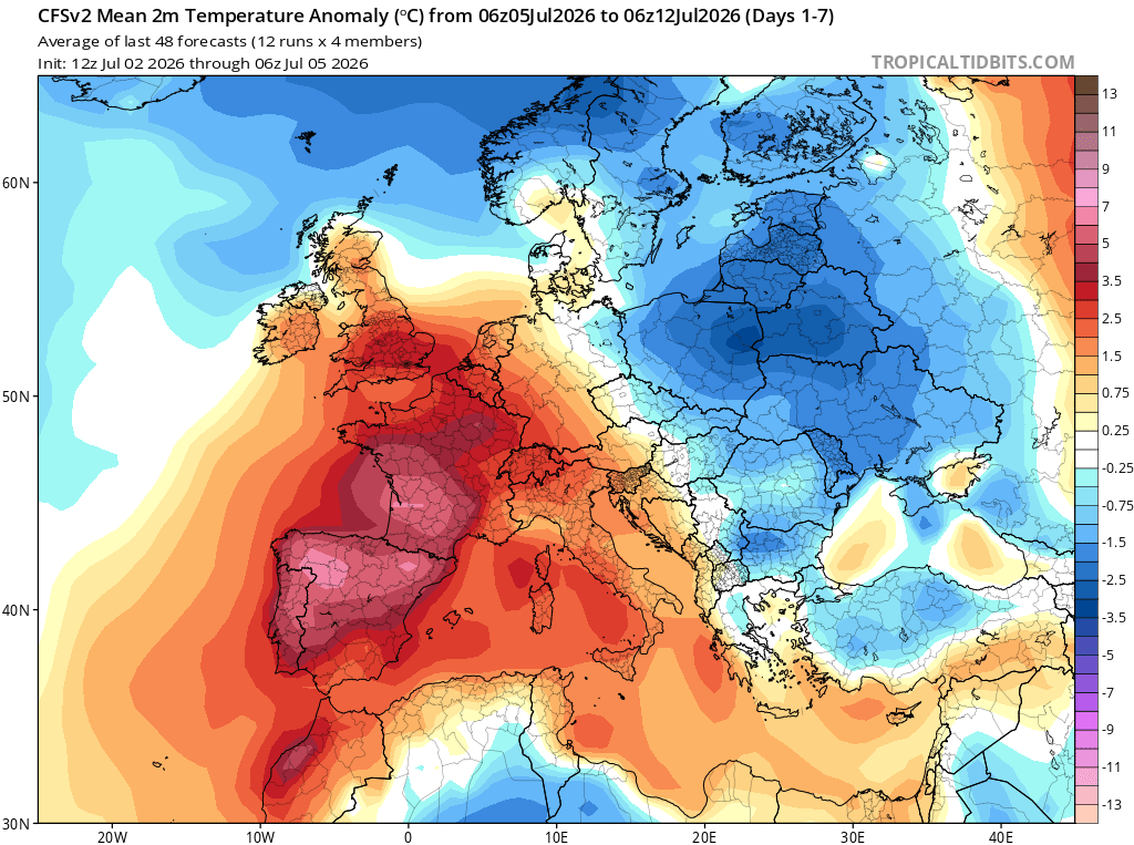 extremetemps's tweet photo. Yet another exceptional heat wave is sweeping The Iberian Peninsula with 43/44C every day and the heat expected to increase and expand to France
Later this month,The hot airmass will expand further To Germany,Central Europe and than move to Eastern Europe,like the previous months https://t.co/15hHjiV8d9