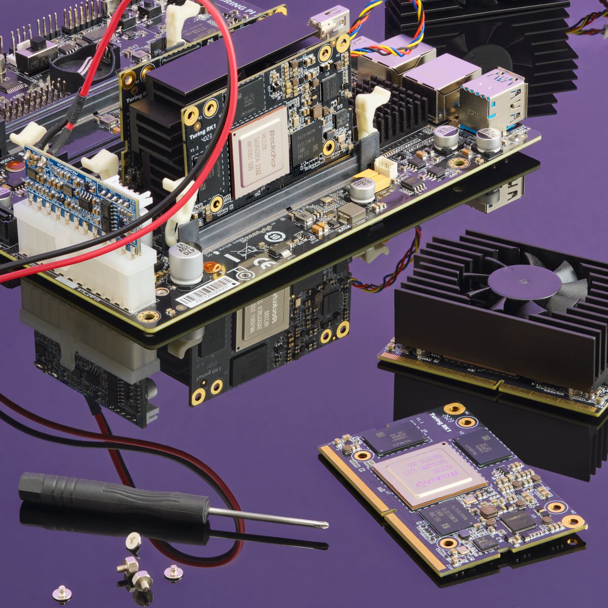 turingpi's tweet photo. LEGO, but with 128GB RAM, 4TB SSDs, and 32 cores https://t.co/tU0a3Q7uT2