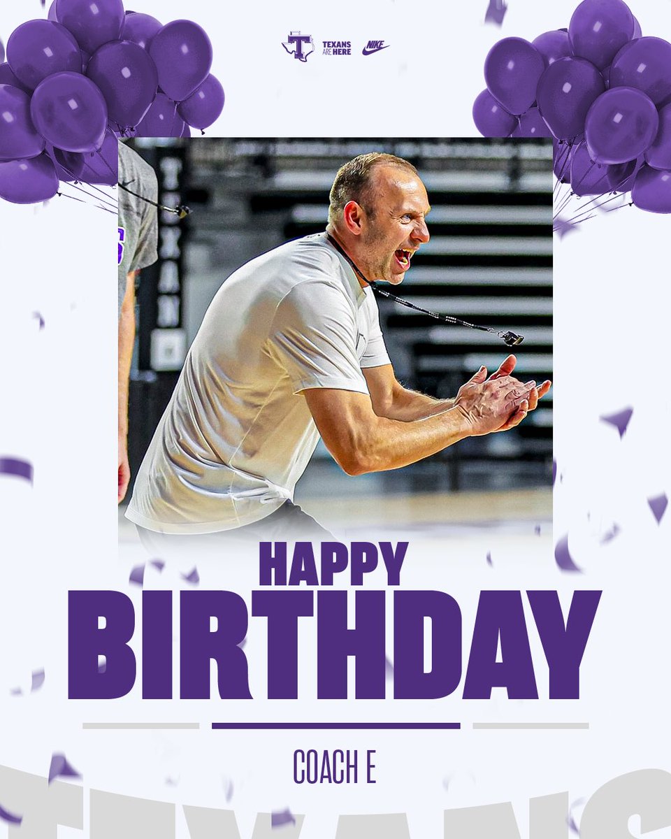 TarletonMBB's tweet photo. Wishing the biggest of happy birthdays to our leader, our biggest supporter and the head coach of our program, Coach E 🎉 https://t.co/l4QyYTBPZ9