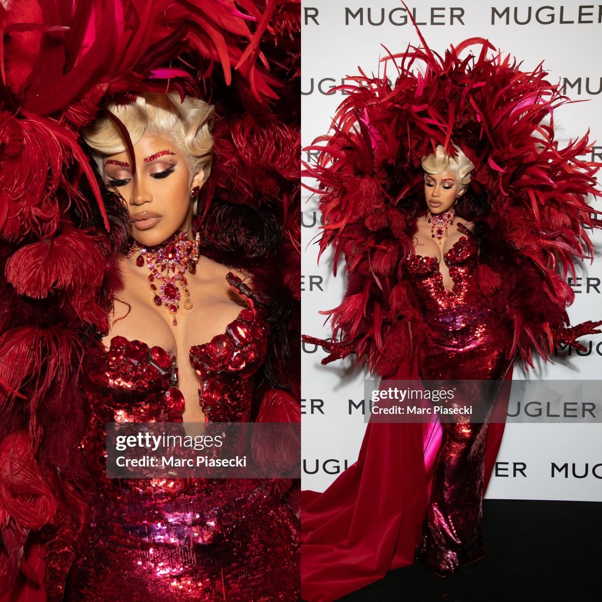 bardioutside's tweet photo. Cardi B attending Mugler show during paris fashion week in 2022 ❤‍🔥 it was his last show 🥀 https://t.co/5WUbfypDby
