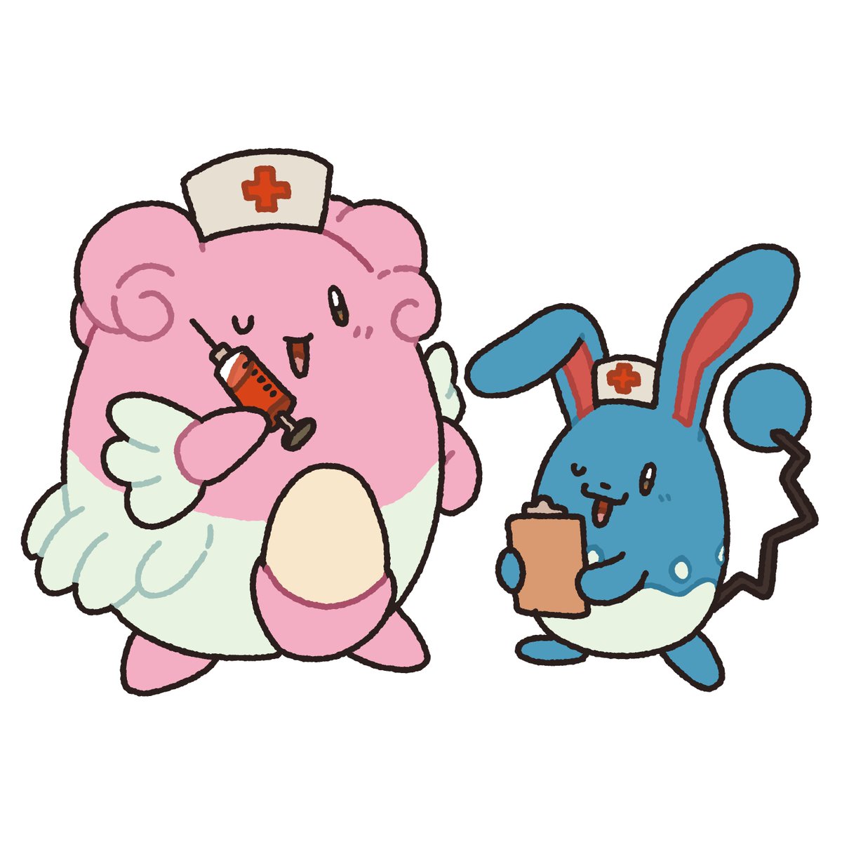 lozyrosie's tweet photo. trusty healthcare workers (ko-fi request) https://t.co/xB94wwO6PX
