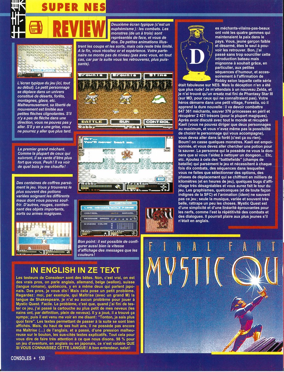 AllmightoFranky's tweet photo. On termine avec les tests du jeu dans les magazines #ConsolesPlus avec la dure note de 68%,puis #Joypad moins dur avec un 84%!A demain pour un nouveau #RPG #retro! 2/2 https://t.co/KyPD8yxDhH