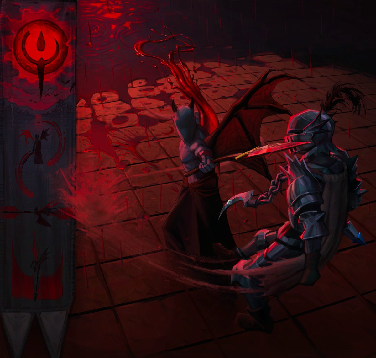 JagexJerv's tweet photo. And a second variant without a face as per his request: 

"I'd like to look at Drakan's face and wonder what things he could have felt in this moment, but not be pushed in any direction. To be drawn in by the possibilities and the depth of the unknowable human (vampire) soul." https://t.co/J65rzyDpx7