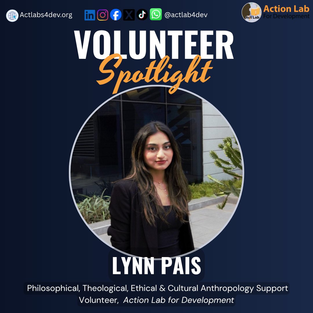ActLab4Dev's tweet photo. Welcome to the first #SpotlightSunday of July, everyone! To kickstart this month’s series, we have Lynn Pais, one of our Philosophical, Theological, Ethical &amp; Cultural Anthropology Support Volunteers. To read more about Lynn’s experience, click through this post! https://t.co/XLOzcfx1LH