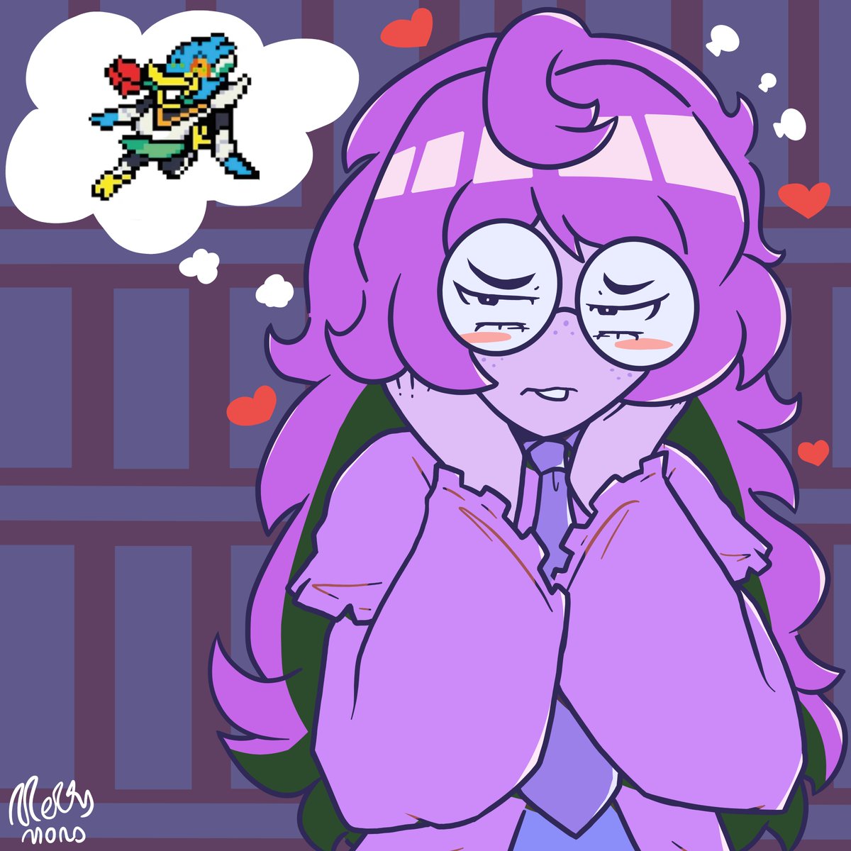 meltymono's tweet photo. flustered seth #deltarune https://t.co/OdUElT309l