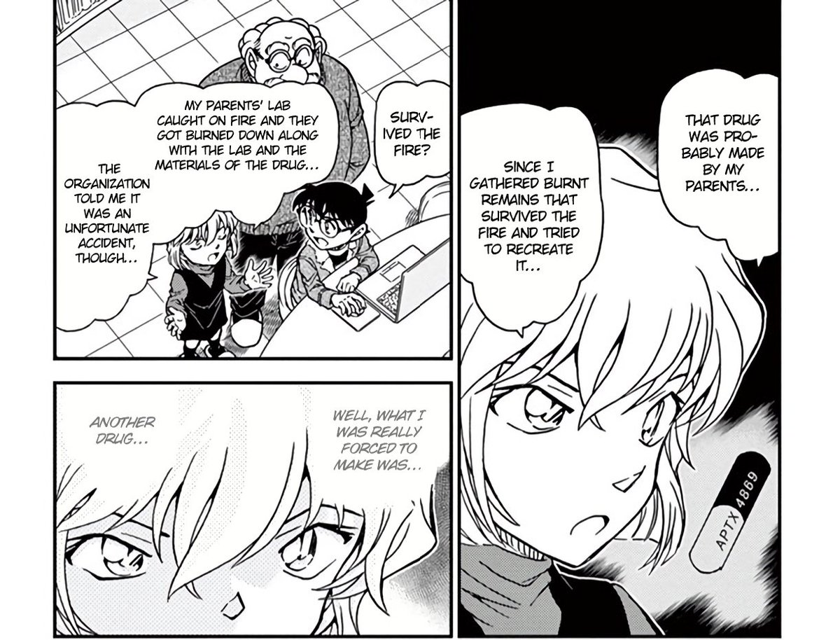 fullwritter's tweet photo. @mngpidni You don't even know if those people took the drug before or after Shinichi, since Koji Haneda and Amanda who were on that list died 17 years ago. What is certain is that Shinichi was the first person to try Haibara's drug. https://t.co/6pFjtbli4X