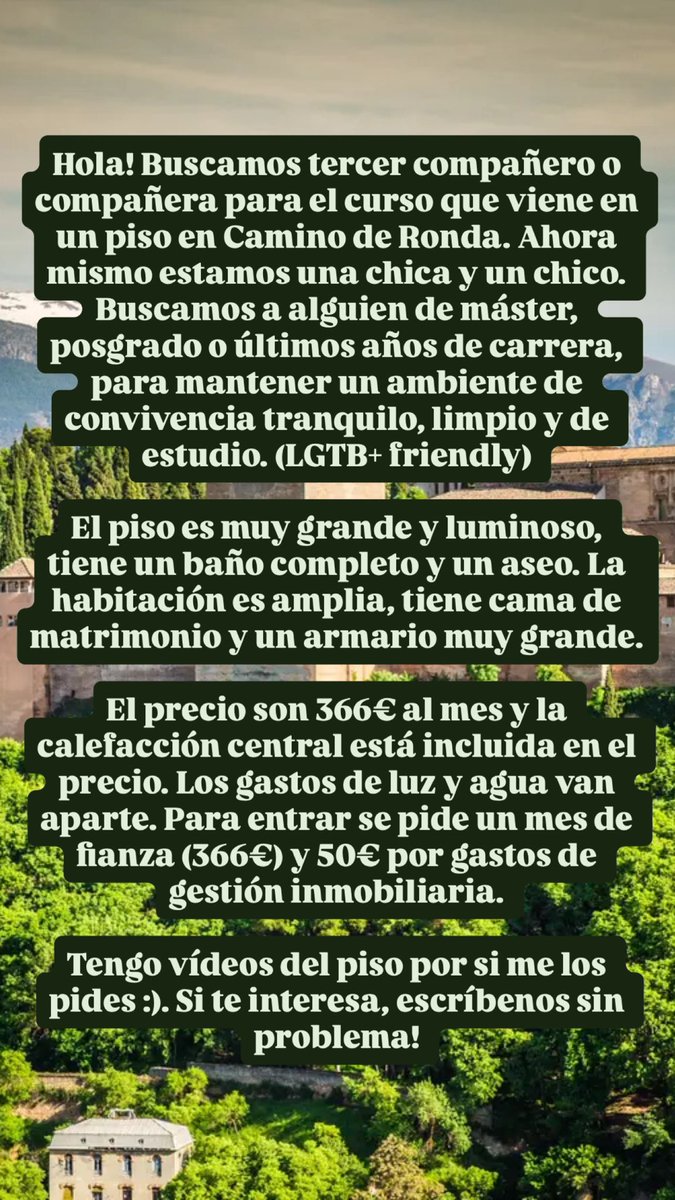 adrigc133's tweet photo. @smlpnz_ Holaa, mi compañera y yo tenemos un hueco :) https://t.co/2tTDUKrW8f