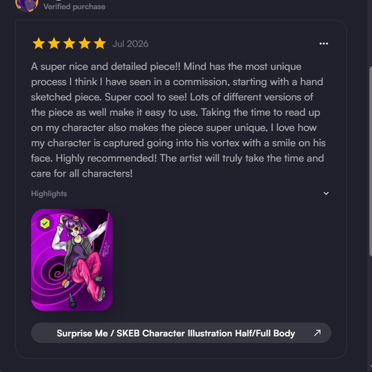 mind_art_'s tweet photo. OMG this review made my day! ❤️❤️ I'm grateful when my commitment and dedication reach the client 🥰 I'll share the commissioned piece soon, thanks for your trust 

#vgen #vgenreview #vgencomm https://t.co/57Aopzx5PT