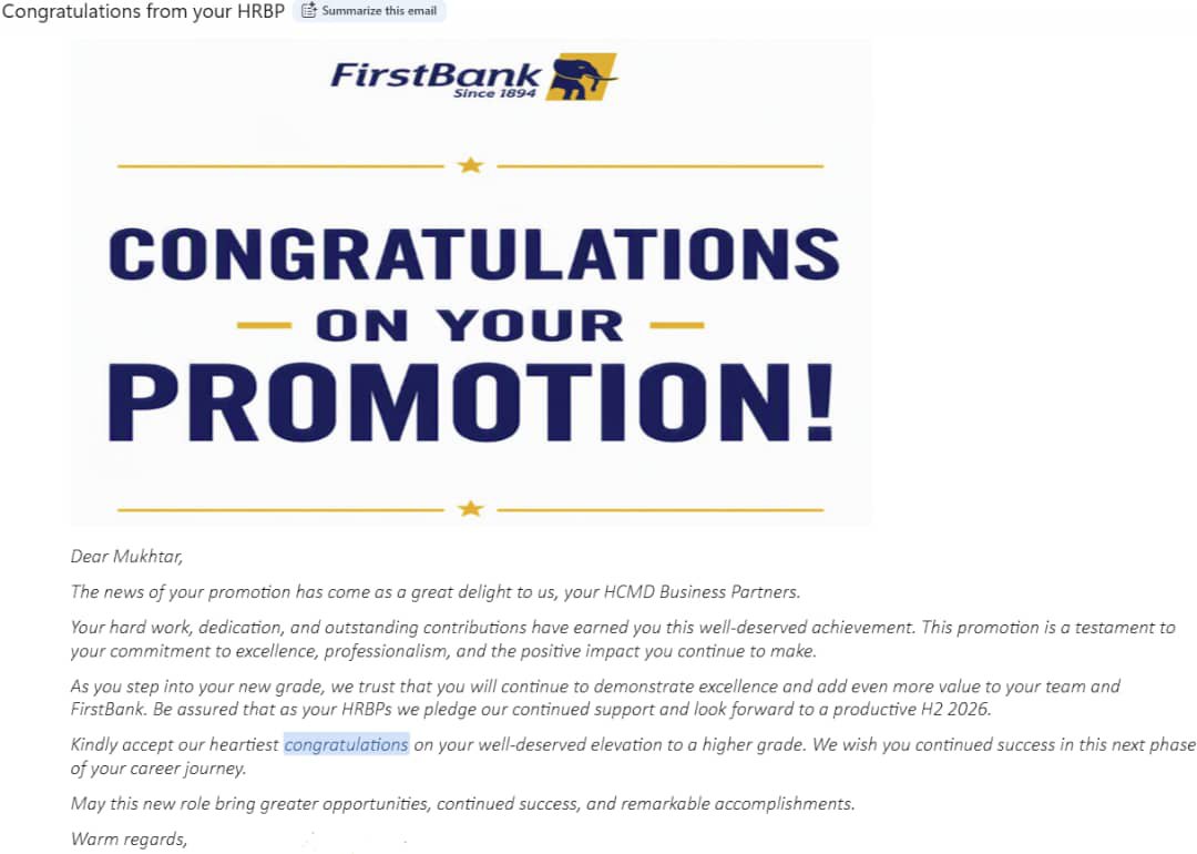 Bin__AG's tweet photo. Congratulations, Brother, on your well-deserved promotion at @FirstBankngr Your hard work and dedication continue to inspire us all. https://t.co/s29RPY8OKT