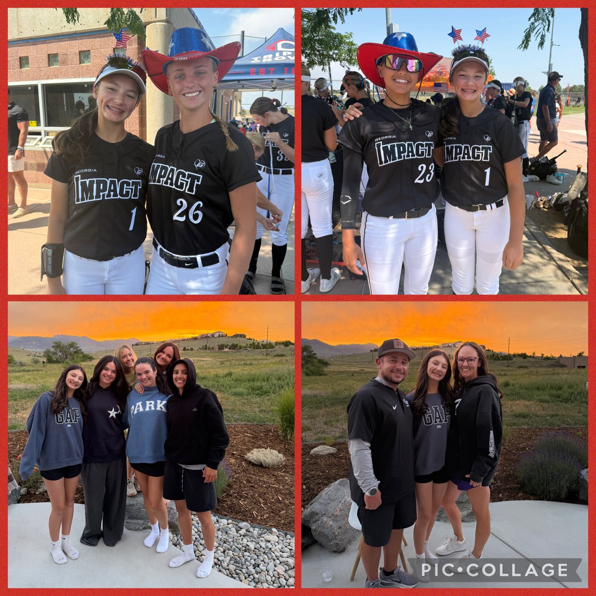 Kallaway02's tweet photo. First trip to play in Colorado is over.  I can’t wait to come back. I got to wear my sister’s old number.  I made some plays. I played outfield. I gave up some home runs. I hit some balls really well. I ran and scored. I hit a new PR pitching in game -62. I got to go in the box to face @MorganMaxwell72. I’ve met her before at @martin_lincoln lessons and she gave me some advice about colleges. She’s committed to play at UGA and throws 68-70. I fouled two balls off, but she got me in the end giving me my first strike out of the tournament. This was a learning experience for me and I LEARNED SO MUCH!!! 
Our team won our pool and went 6-3 on the week. Thank you @GaImpact16UPrmr for having me. So many college coaches everywhere and it just motivates me for the future. 💓💓
@beatyourbest02 @Viperskotula 
@ExtraInningSB 
#UM #ISI7