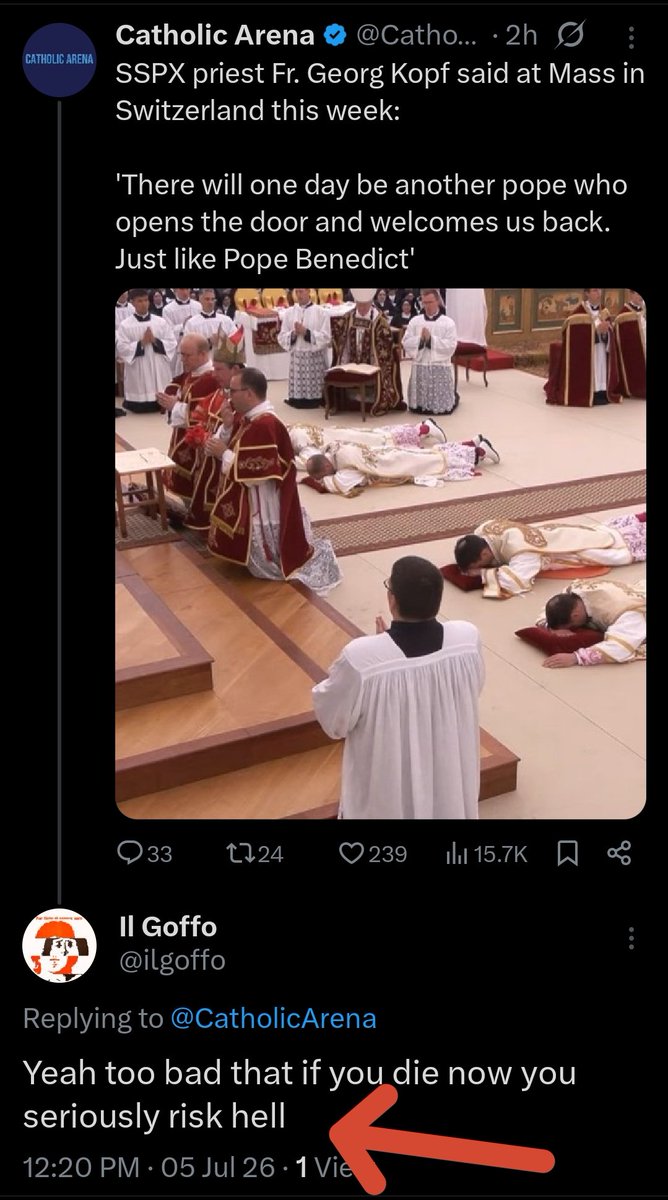 MidnightPhilosX's tweet photo. More evidence for the argument in my latest YouTube video and Substack article. The traditional Catholic mindset is rooted in fear. https://t.co/YvY2thHAqf