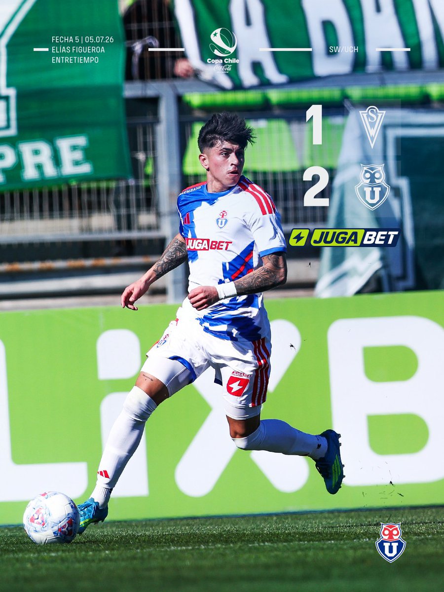 SealAzullb's tweet photo. Victoria en el Entretiempo:

Universidad de Chile gana un partido parejo tuvimos mucho la pelota los primeros 25 minutos, y después del gol de Santiago Wanders el partido se nos complico, nos costó la salida del fondo y por un buen contraataque lo ganamos con 2 goles de Guerrero. https://t.co/n5U0V4DFLo