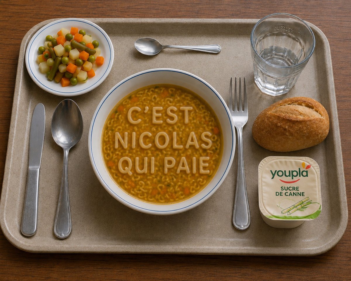 NicolasQuiPaie's tweet photo. Chaque repas à 1 € du CROUS en réalité 7,90 €.

L’étudiant paie 1 €.
Nicolas paie les 6,90 € restants.

116 millions d’euros par an 💸
Aucune condition de revenus. https://t.co/ZworpmLcGj