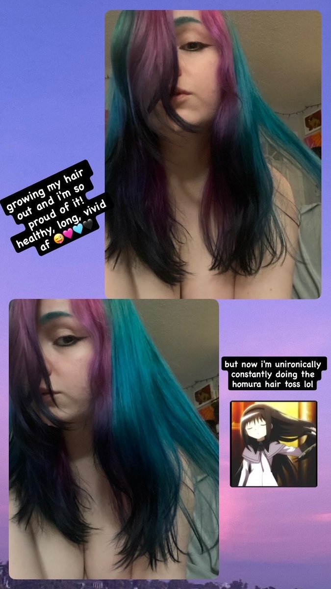 EllieOpal_'s tweet photo. i think i've officially entered my goth era

the black tipped hair and smokey eyeliner are giving me LIFE lol 🕸️🦇 https://t.co/QBqwcpNTPe