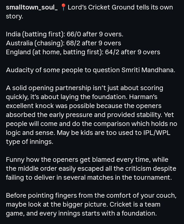 anikatab100's tweet photo. For those who were questioning Smriti or our opening partnership https://t.co/18deyKlfBN