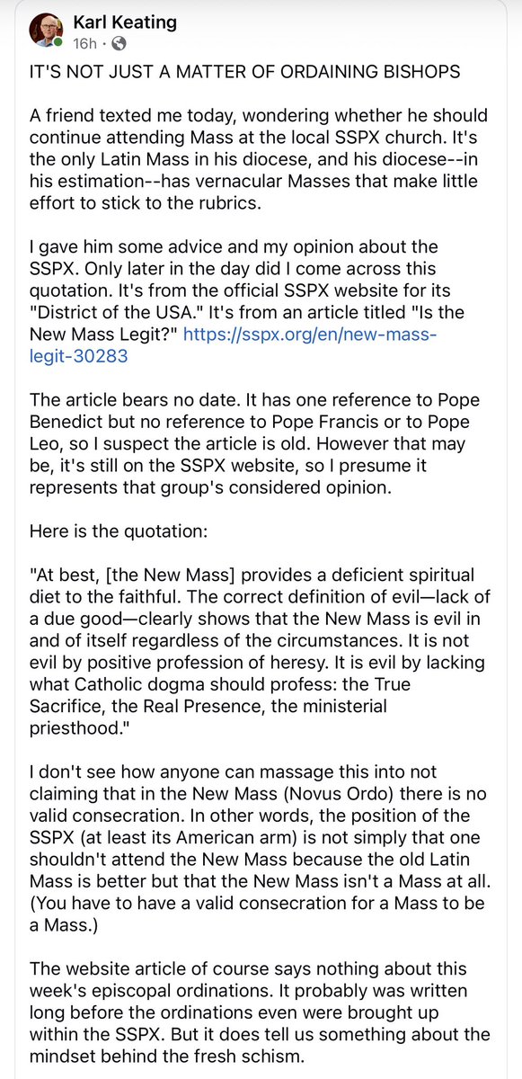 breeadail's tweet photo. Thank God for the Priestly Fraternity of St. Peter and the Institute of Christ the King, Soverign Priest--both who remain fully in union with the Holy See and provide us the Traditional Latin Mass.

It was never about the Liturgy or Tradition--neither then, nor now.
It was about rebellion.