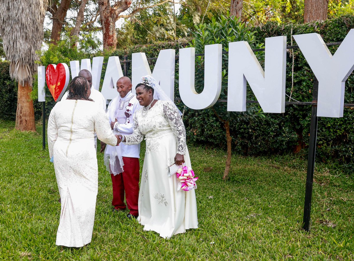 rigathi's tweet photo. Wamunyoro, a little-known village, has become a beehive of activities, not only as a political knob but also as a social hub!

Kenyans from all walks of life gather here for social engagements with Rigathi Gachagua, Rev. Dorcas Rigathi, and the villagers.

This afternoon, we received a newly wedded couple, Mr. Charles Nguni Muriuki and Agnes Nduta Nguni, their children, grandchildren, as well as their entourage.

We had fun. We discussed the family as a strong building block for great nations and societies. We encouraged the couple to remain strong as a family, as this begets a strong nation.

Leaders must lead by example by respecting the family unit and upholding family values.

May Almighty God bless our families and protect them.