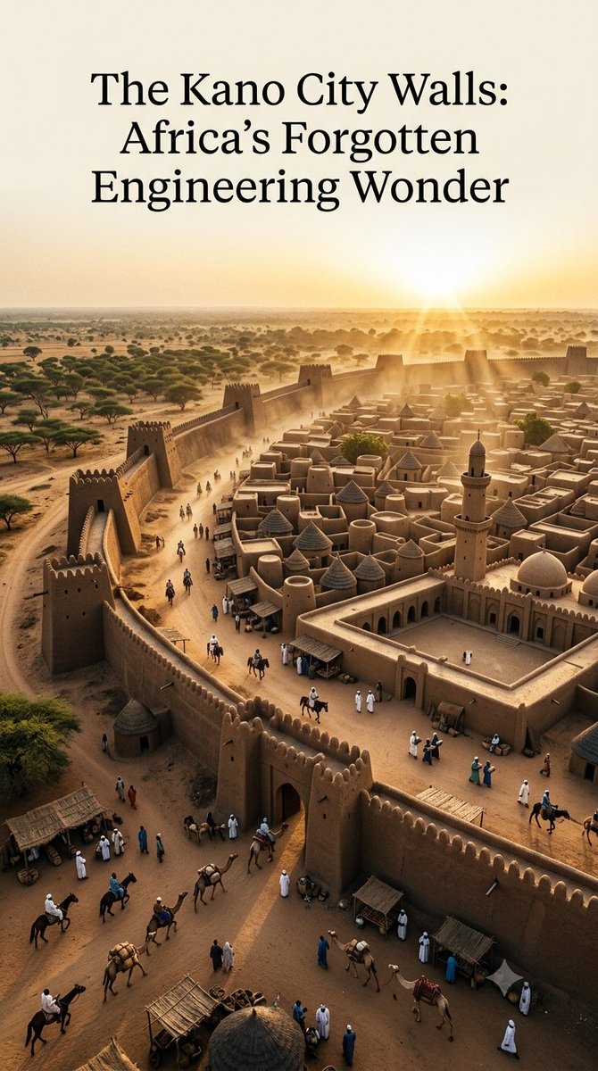 LUKMANM85534534's tweet photo. 🧱 Most people have heard of the Great Wall of China. But how many know that Kano was protected by one of Africa's greatest fortified city walls for centuries?

Built long before colonial rule, the Kano City Walls stood as a symbol of engineering, commerce, and the resilience of a great African civilization.

Let's uncover the story. 🧵👇