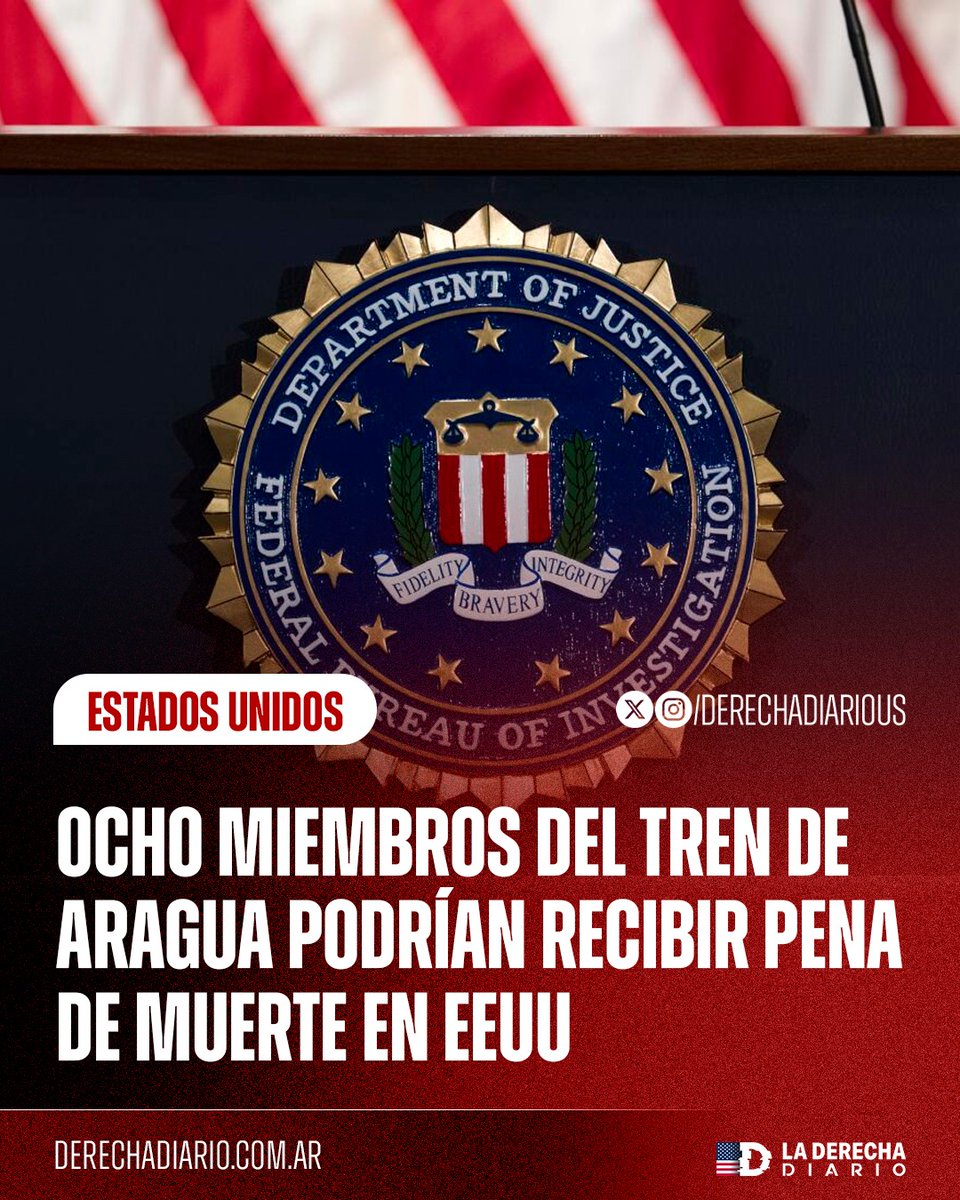 DerechaDiarioUS's tweet photo. 🚨🇺🇸🇻🇪 | El Departamento de Justicia de Trump anunció cargos federales contra ocho ciudadanos venezolanos, integrantes de la organización narcoterrorista Tren de Aragua, quienes enfrentan acusaciones por secuestro con resultado de muerte, asesinato y crimen organizado, tras investigaciones en Chicago y Dallas que documentaron episodios de violencia extrema.