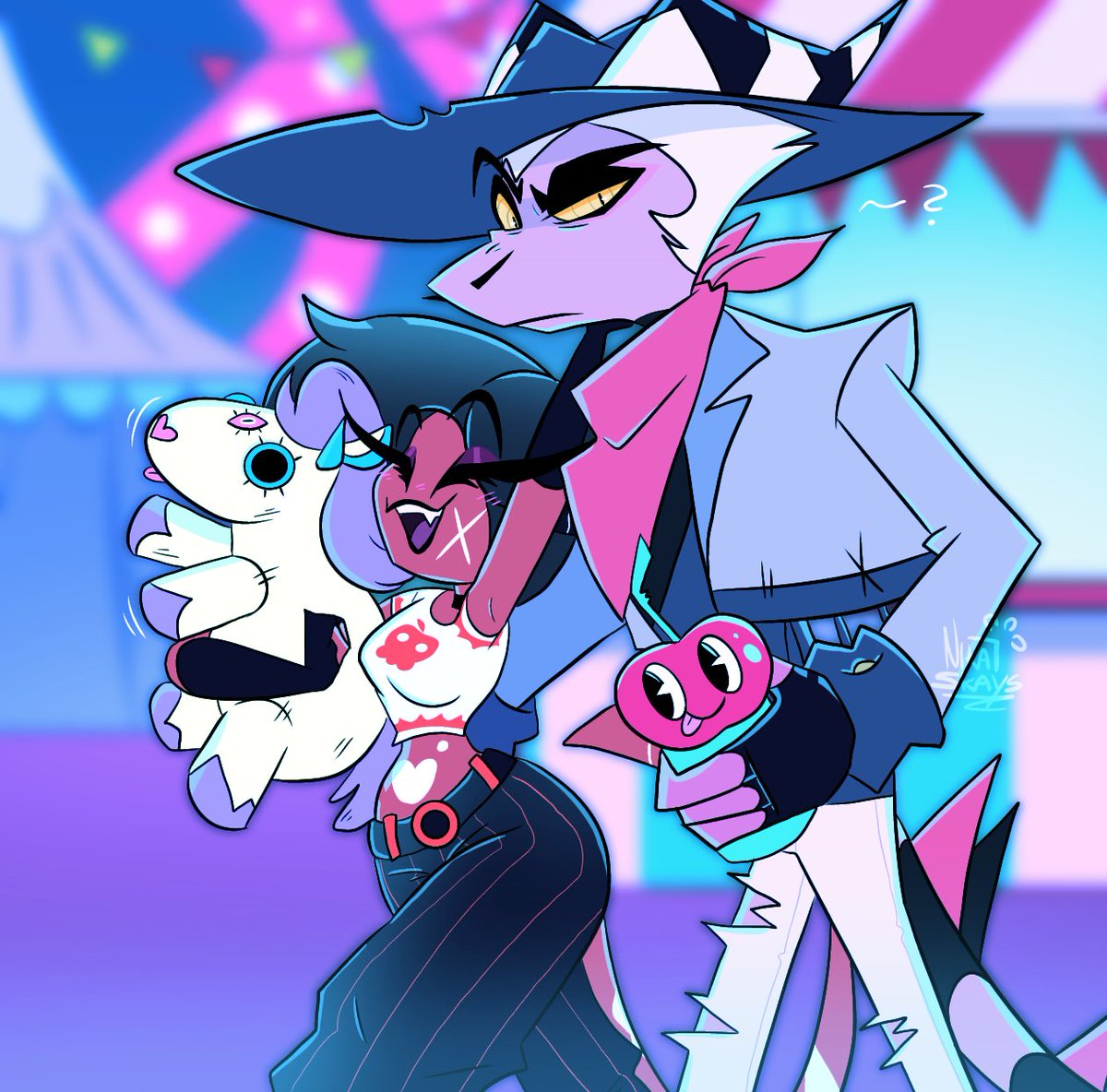 NPolegek's tweet photo. Loo Loo Land double date?🤭✨️🍎
#HelluvaBoss #HelluvaBossOC #HelluvaBossStriker #HelluvabossMoxxie #HelluvabossMillie https://t.co/mFg8SL9Qea