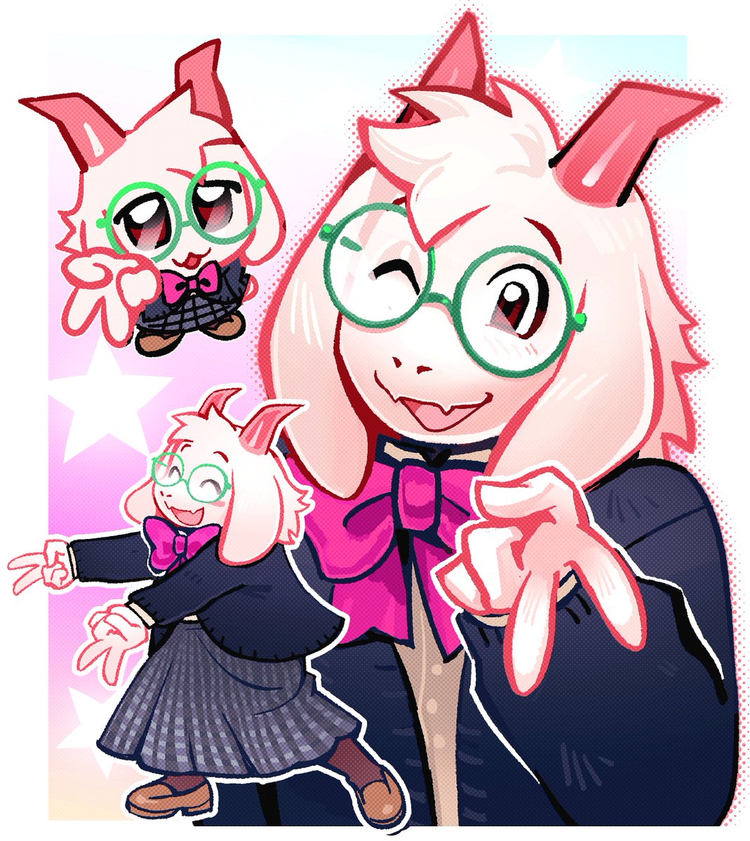 Maipeikko's tweet photo. Ralsei doing the gyaru peace like,,, 3 or 4 times https://t.co/XkOVsu5vgM
