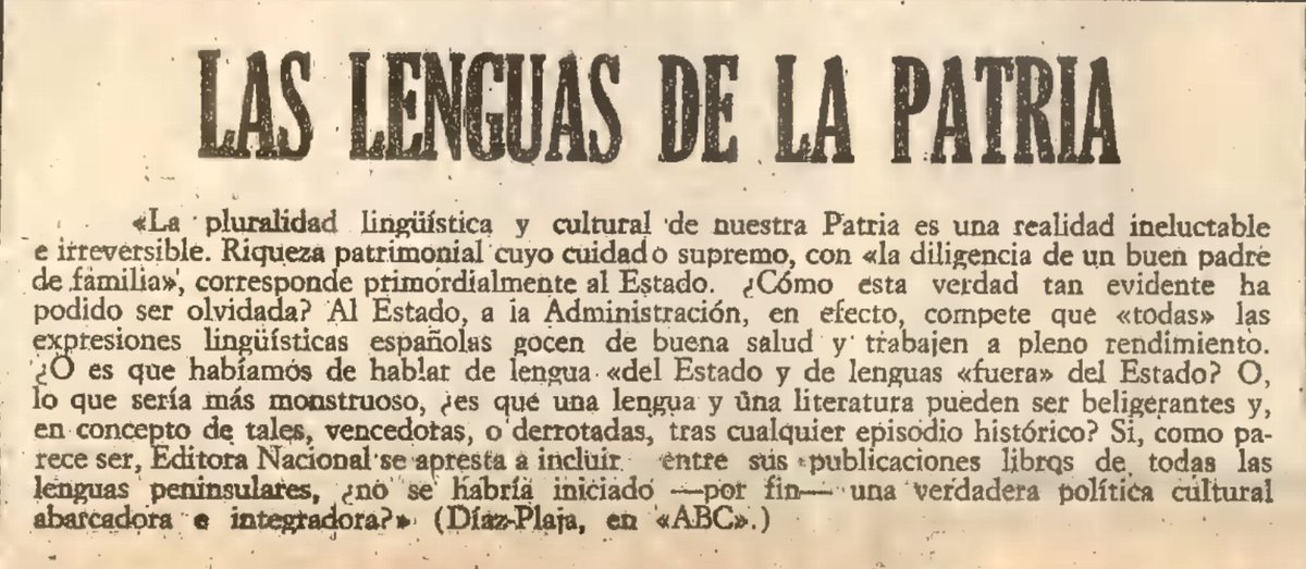 IkerMadrid12's tweet photo. "La pluralidad lingüística y cultural de nuestra Patria es una realidad ineluctable e irreversible. Riqueza patrimonial cuyo cuidado supremo, con «la diligencia de un buen padre de familia», corresponde primordialmente al Estado." (1973) https://t.co/yWvEdsVvxK