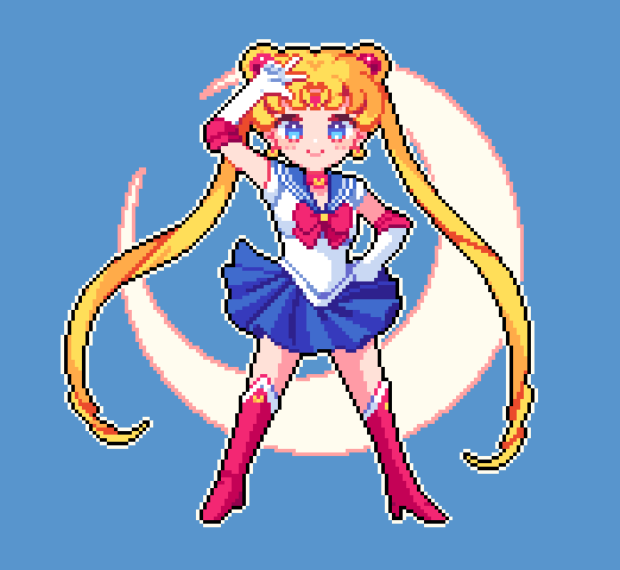 uta_vit999's tweet photo. 美少女戦士セーラームーン #ドット絵 https://t.co/RSZEHC4WFL